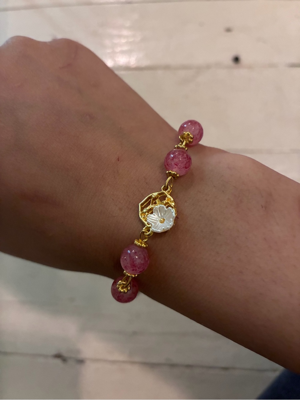 Buddha Stones Natural Fu Character Flower Lucky Brand Bracelet